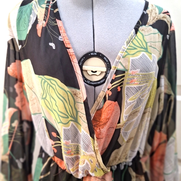 Black Floral Negligee  Size Med - Picture 1 of 7